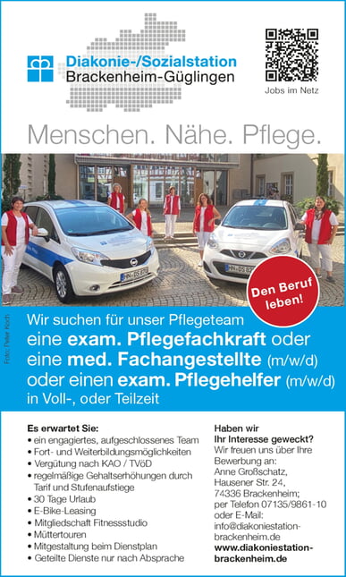 Wir suchen für unser Pflegeteam eine exam. Pflegefachkraft oder eine med. Fachangestellte (m/w/d) oder einen exam. Pflegehelfer (m/w/d) in Voll-, oder Teilzeit