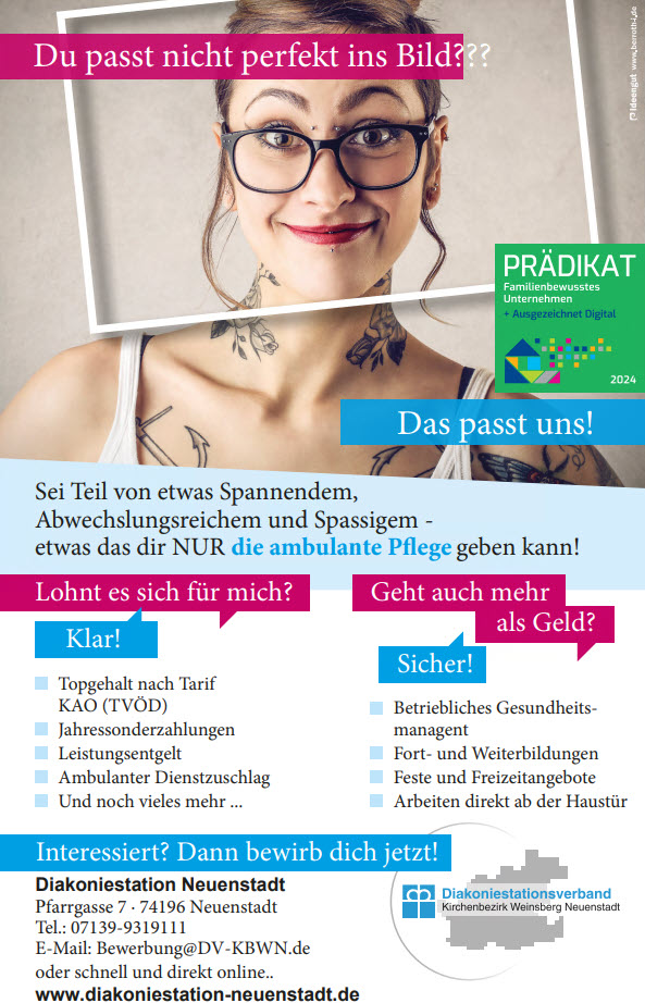 Stellenanzeige Pflegepersonal